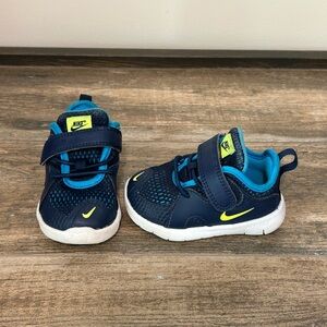 Nike Kids Toddler Flex Contact 3 Blues/Lime Green Size 4C